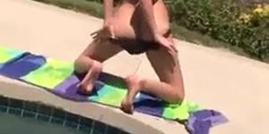 Faye Reagan Strips By The Pool And Masturbates