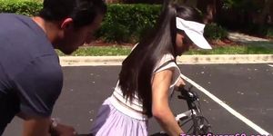 Tiny latina teen rides
