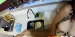 Latina Redhead Fucking Sis S Husband In The Kitchen