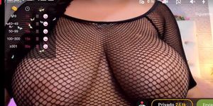 Mía rey Big boobs fishnet