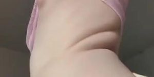 Super Cute Tranny Shows Big White Dick