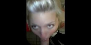 Blowjob in Bathroom Stall