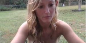 Blonde Babe Loves Squirting At The Park