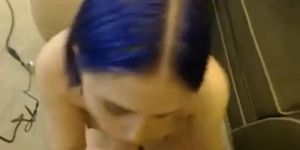 Reverse Cowgirl Cock Riding With His Blue Hair Girlfriend - Camg8