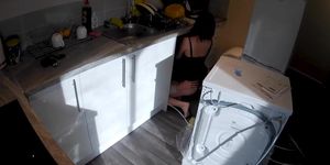 Horny Amateur Wife Seduces Plumber In Kitchen