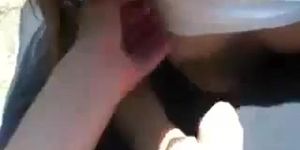 Outside oral sex with naughty girlfriend