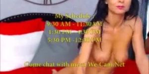 Fitness brunette chick on webcam chatsex