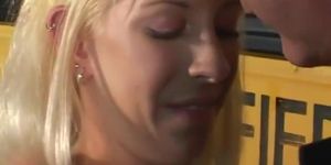 Blonde teen banged by bus driver in vintage video