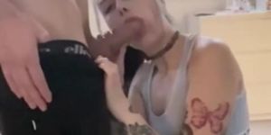 Goth Girl Deepthroat Blowjob