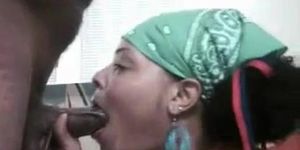 Ebony Practices Her Deepthroat Skills