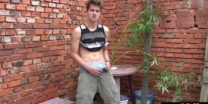 Handsome twink boy David Allan jerking off