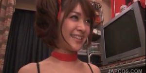 Petite japanese sex doll gets her tiny breasts sucked