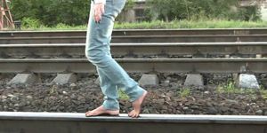 Railway barefoot
