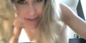 Blonde squirt all over her camera