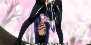 Blindfold hentai cutie chained and gangbanged hard