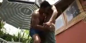 Latino Bodybuilder fucks cute young admirer.