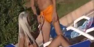 Hot Threesome Poolside - video 1