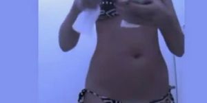 Cute teen caught getting out of her bikini on hidden cam