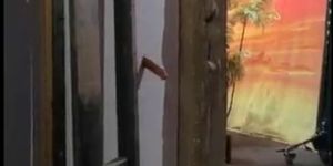guy get sucked by surprise in gloryhole and gets caught in live