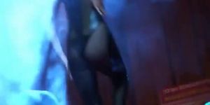 Catwoman stripper gets naughty