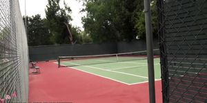 SEXY tennis MILFS are caught stretching before a match
