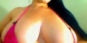 Busty Latina Fucks Herself In Front Of Cam