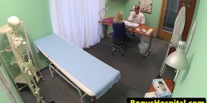 FAKEHUB - Squirting euro fingered and fucked by her dr