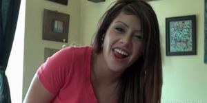 Blowjob in POV with small jugged latina teen cutie - video 2