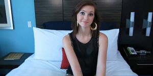 Fake casting sex with a hot redhead teen