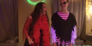 COLLEGE FUCK PARTIES - Costume euro teen pussyfucked at costumeparty