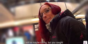 MALLCUTIES - Amateur redhead girl sucking and fucking