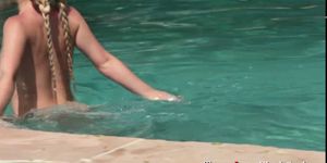 Sexy teen Kami gets fucked in the pool