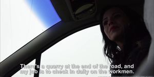 Hot Vicky pays outdoor sex for a ride (Vicky Love)