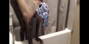 Webcam Tattooed Black Amateur Shows Big Tits and Showers