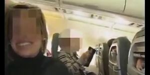 Spanish couple crazy handjob in a plane amazing - video 1