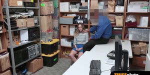 Petite teen thief tied and fucked by dirty LP officer (Aften Opal)