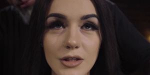 Fresh pale brunette trying bondage - video 1 (Rosalyn Sphinx)
