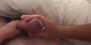 CUMONWIVES - Knows what she is doing morning precum handjob