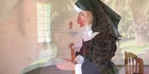 Horny Teen Nun Strips and Fucks an old Man in the Confessional
