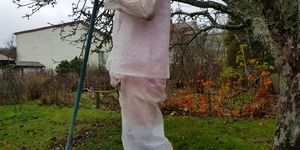 Outdoors Diaper Wetting with Transparent Rain Wear