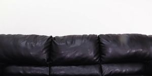 Young girl Alyssa auditions for anal creampie on black couch