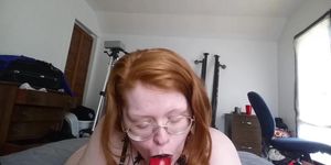 Pale Chubby Goth Girl Smears Her Black Lipstick All Over Your Cock