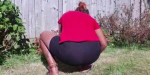 Tight Short Panty Voyeur Candid Anika Heart Ebony Bubble Butt Garden