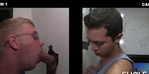 Gay shoves dick in a gloryhole