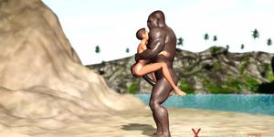 Sexy Ebony Gets Fucked By A Black Guy On The Savage Island
