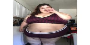 Instagram SBBW latina with BIG wobbly belly