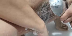 Shaving my pussy in the shower