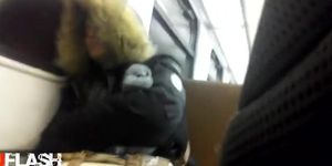 Cum on Girl on Train
