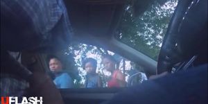 Dickflash in Car to 3 Black Girls