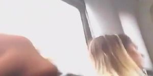 dickflash for blonde on bus